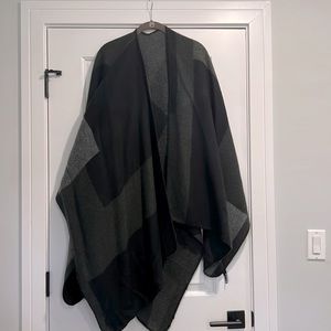 Black and gray poncho